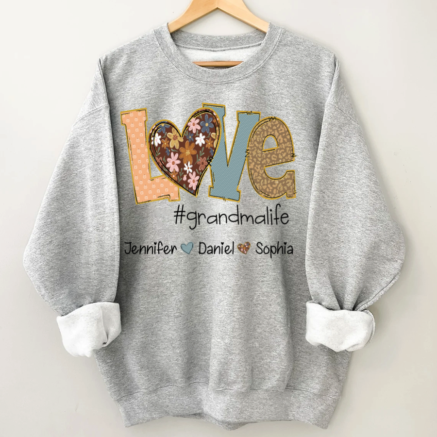 Personalized Love Grandma, Fall Color Grankids Custom Name