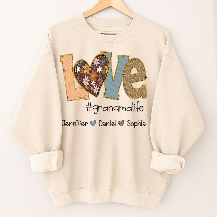 Personalized Love Grandma, Fall Color Grankids Custom Name