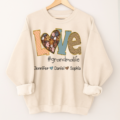 Personalized Love Grandma, Fall Color Grankids Custom Name