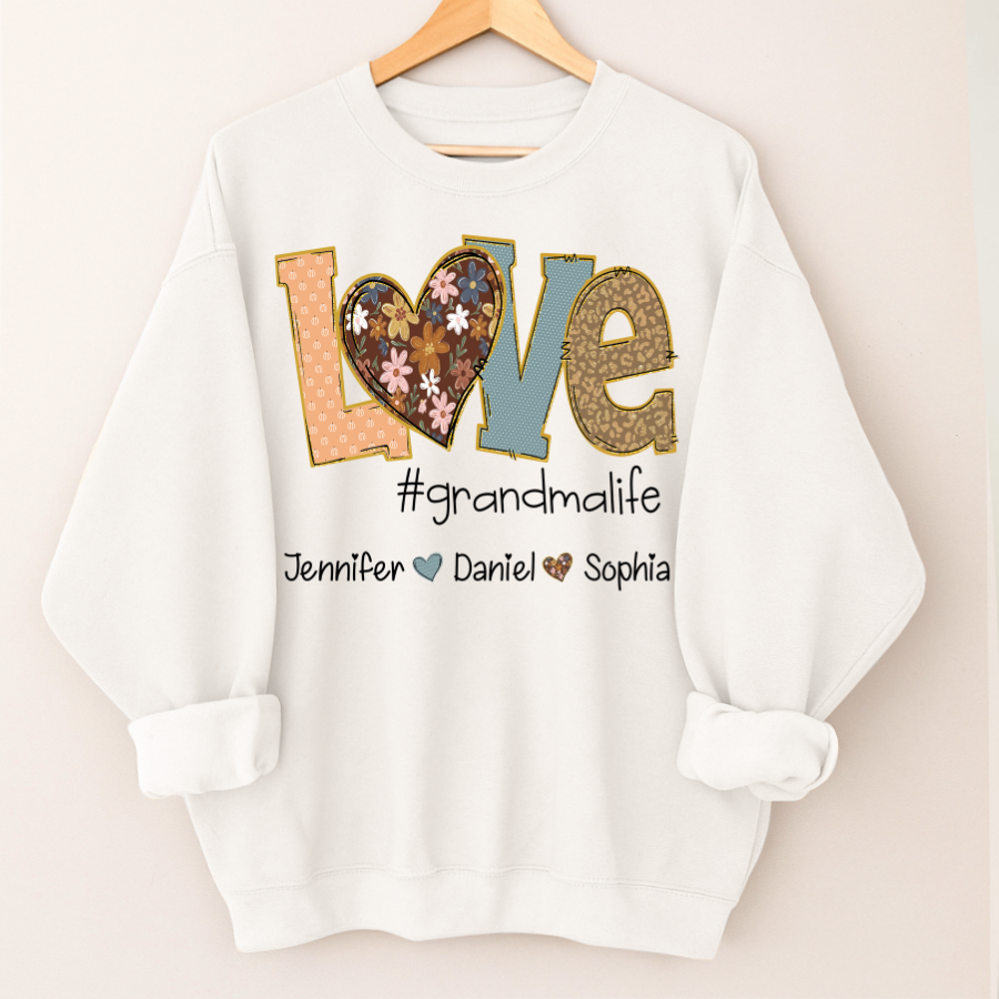 Personalized Love Grandma, Fall Color Grankids Custom Name