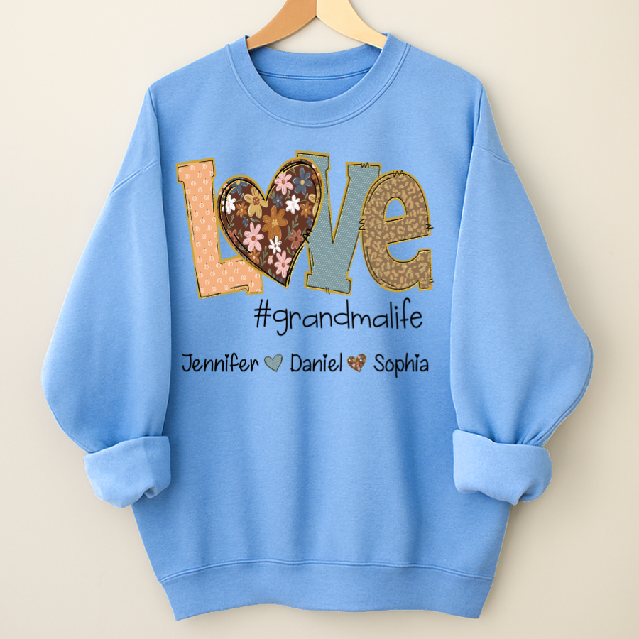 Personalized Love Grandma, Fall Color Grankids Custom Name