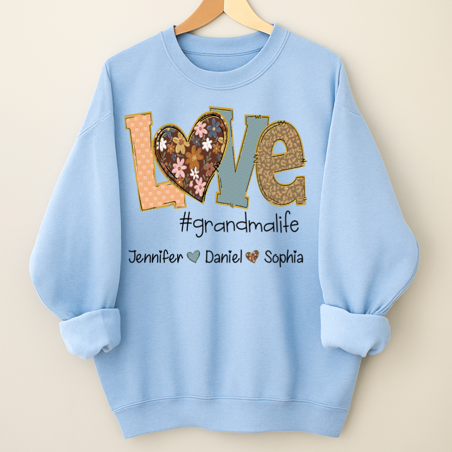 Personalized Love Grandma, Fall Color Grankids Custom Name