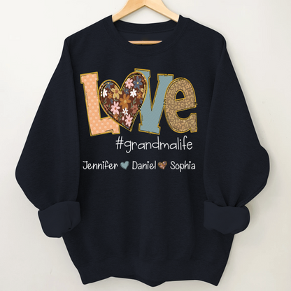 Personalized Love Grandma, Fall Color Grankids Custom Name