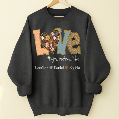 Personalized Love Grandma, Fall Color Grankids Custom Name