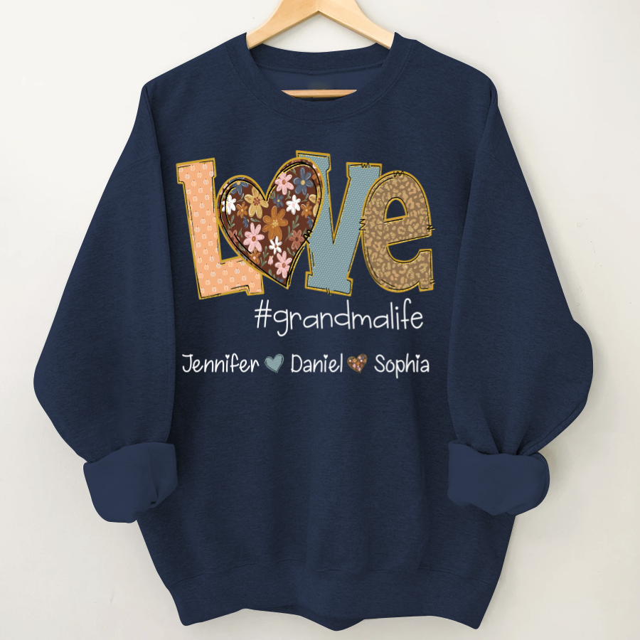 Personalized Love Grandma, Fall Color Grankids Custom Name