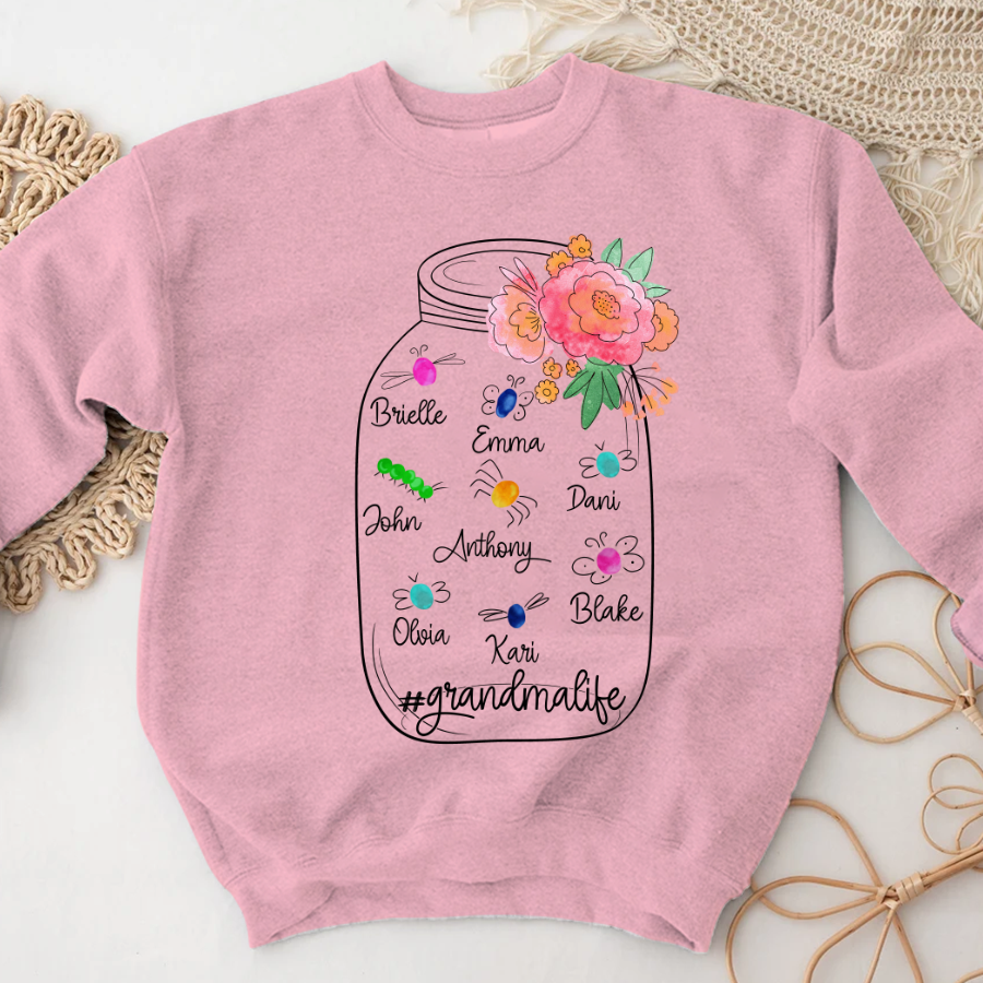 Personalized Bug Grandmlife Custom Names And Grandkids Mother's Day Sweatshirt