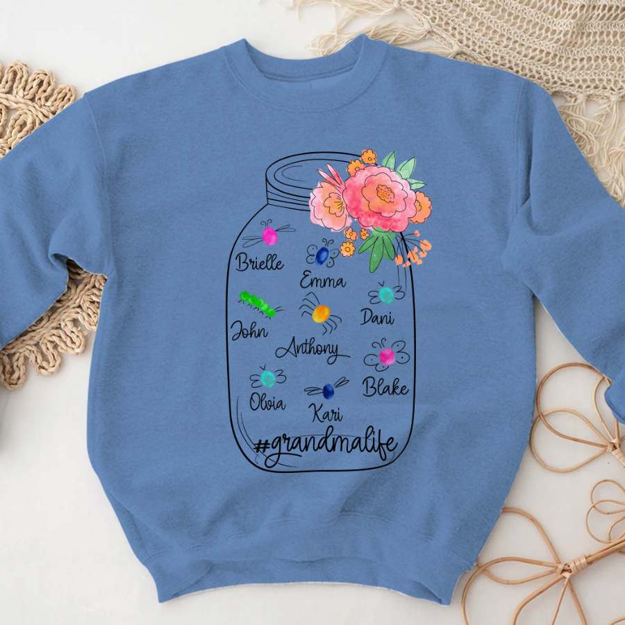 Personalized Bug Grandmlife Custom Names And Grandkids Mother's Day Sweatshirt