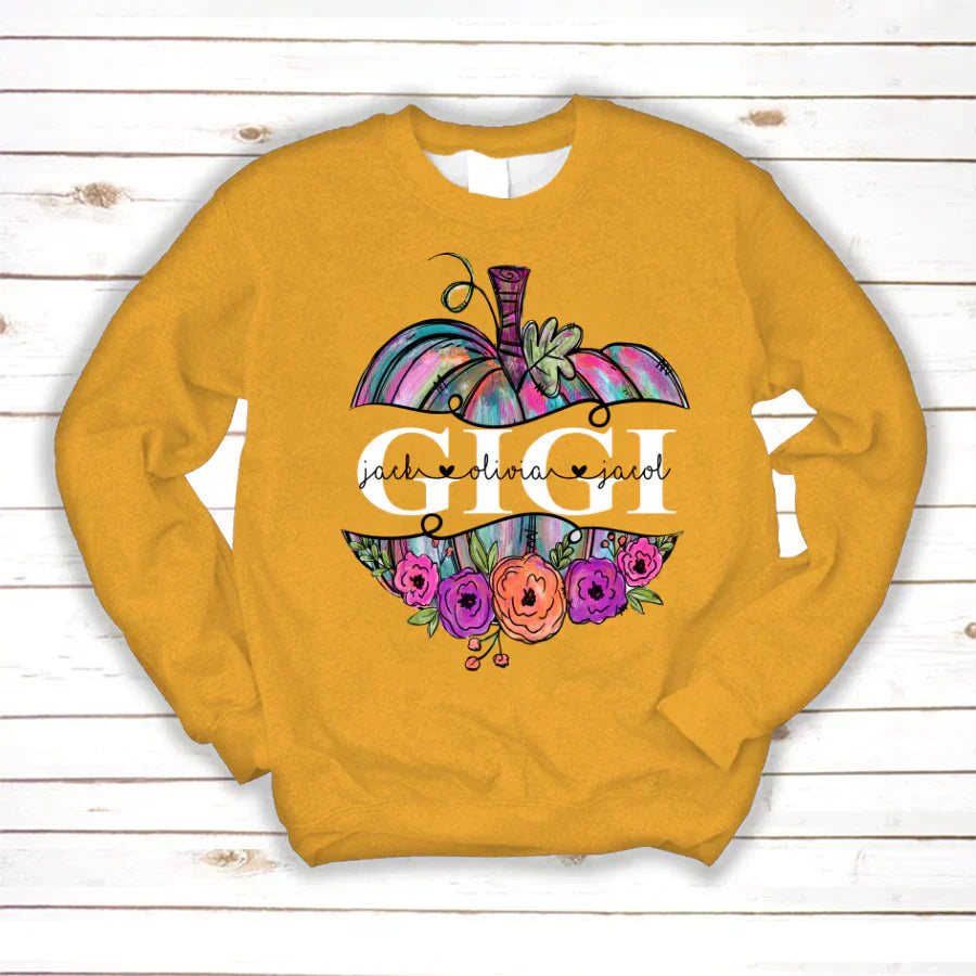 Personalized Gigi Painted Pumpkin 2022 Sweatshirt