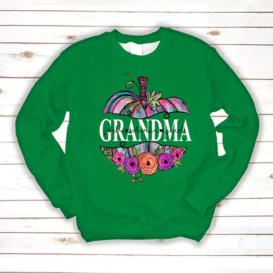 Personalized Grandma Painted Pumpkin 2022 Sweatshirt