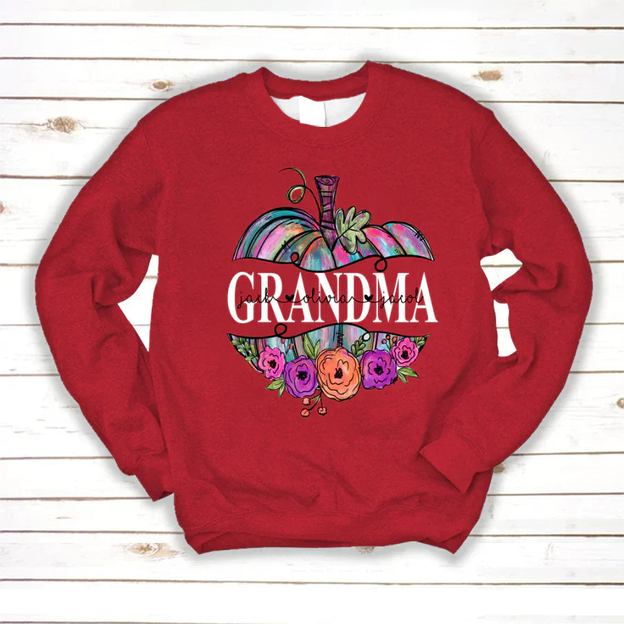Personalized Grandma Painted Pumpkin 2022 Sweatshirt