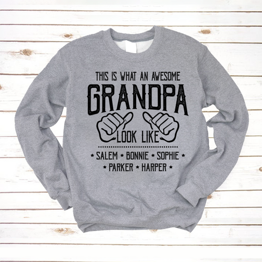 Personalized Grandpa And Grandkids This Is What An Grandpa Looks Like Sweatshirt