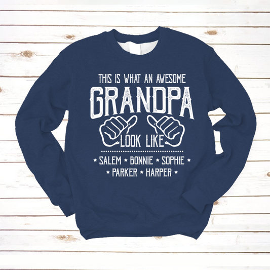 Personalized Grandpa And Grandkids This Is What An Grandpa Looks Like Sweatshirt