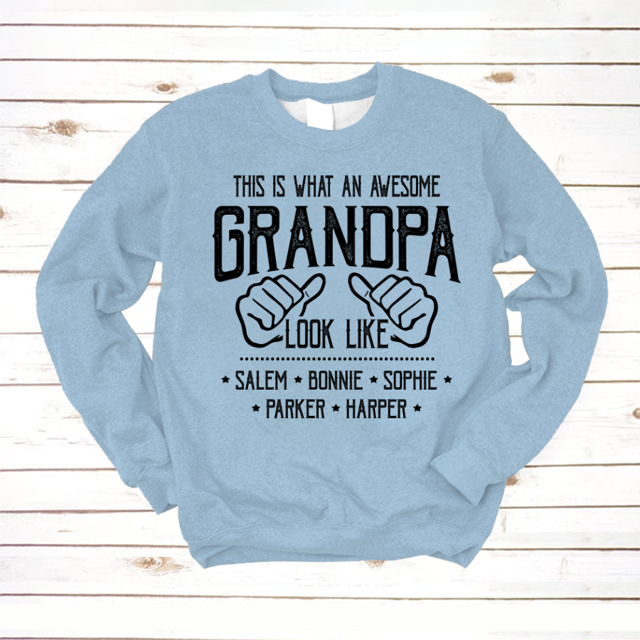 Personalized Grandpa And Grandkids This Is What An Grandpa Looks Like Sweatshirt
