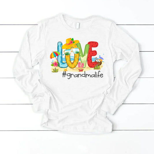 Personalized Love Beach Summer Grandma Life Longsleeve