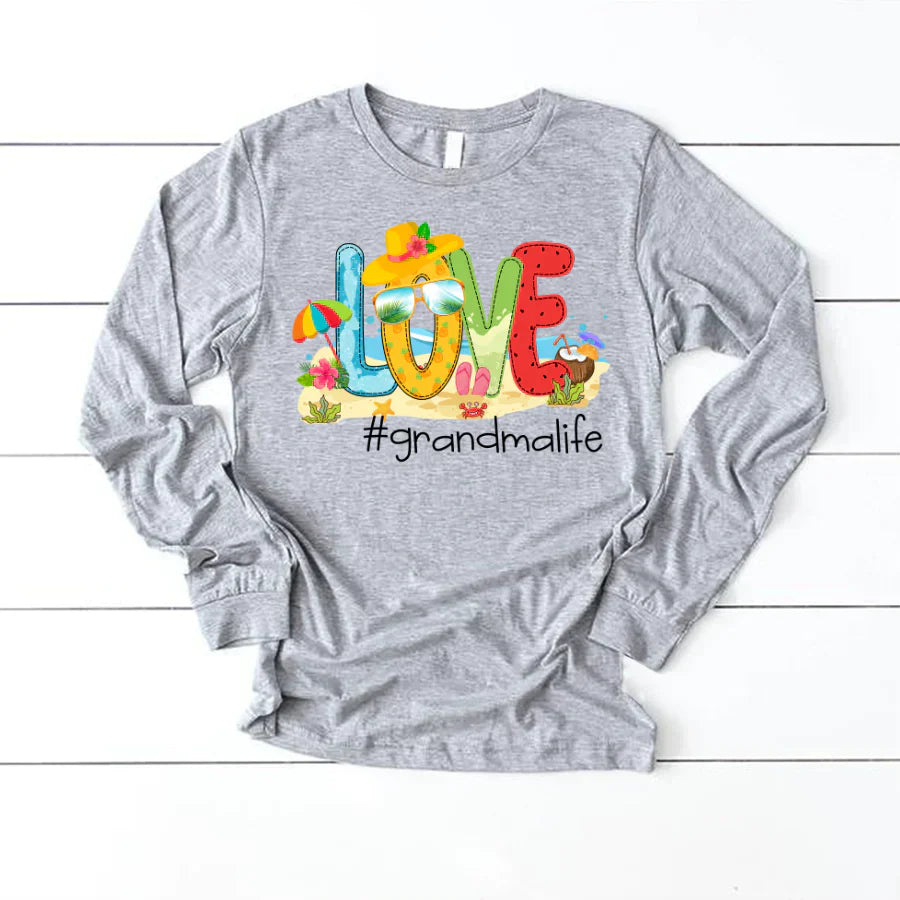 Personalized Love Beach Summer Grandma Life Longsleeve
