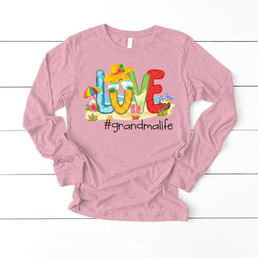 Personalized Love Beach Summer Grandma Life Longsleeve