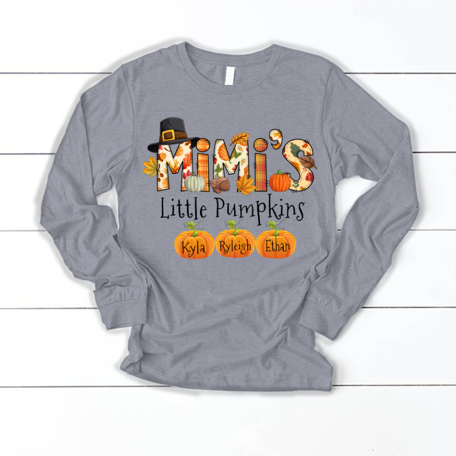 Personalized Mimi's Little Pumpkins Autumn Doodle Alphabet Longsleeve