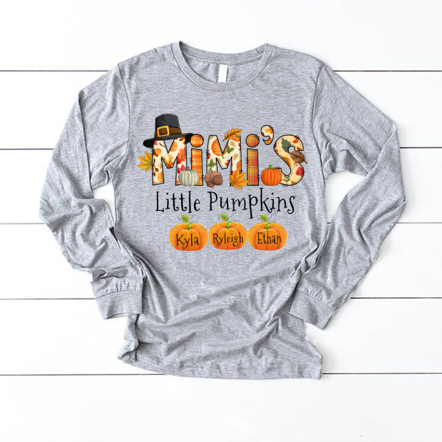 Personalized Mimi's Little Pumpkins Autumn Doodle Alphabet Longsleeve