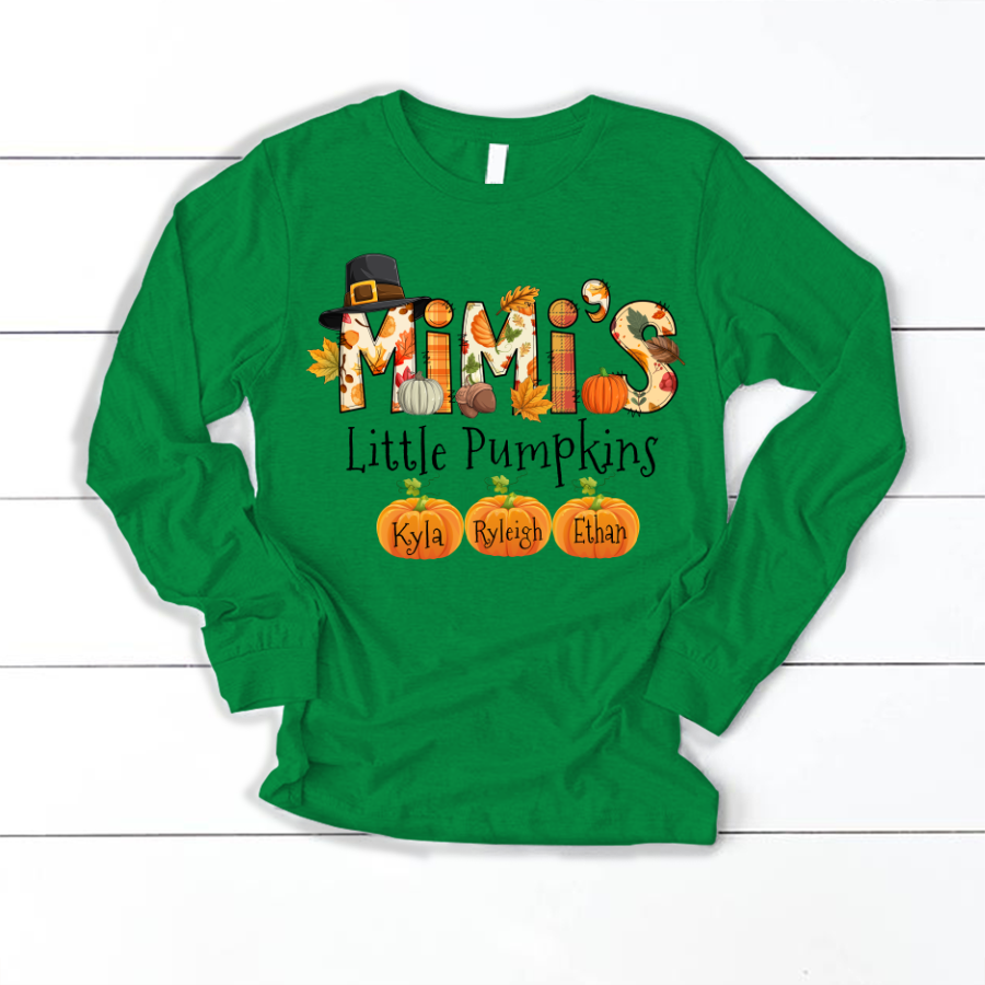 Personalized Mimi's Little Pumpkins Autumn Doodle Alphabet Longsleeve