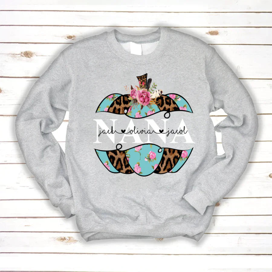 Personalized Nana Pumpkin Flower 2022 Sweatshirt