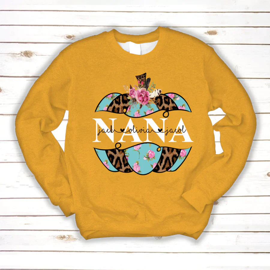 Personalized Nana Pumpkin Flower 2022 Sweatshirt