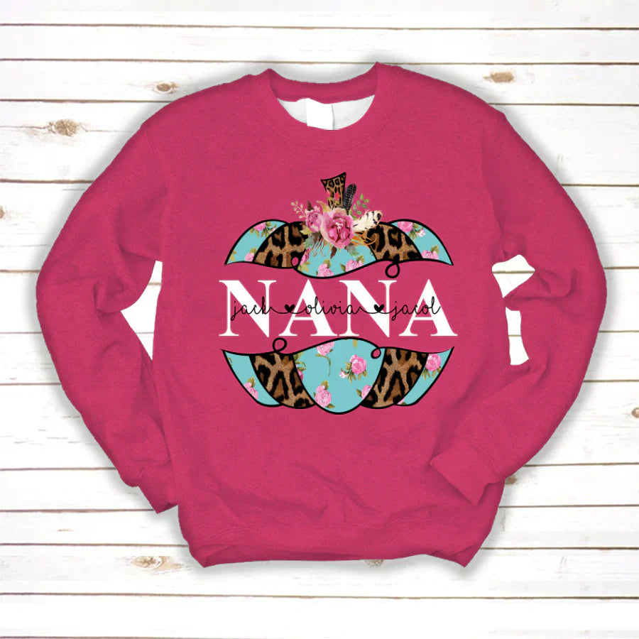 Personalized Nana Pumpkin Flower 2022 Sweatshirt