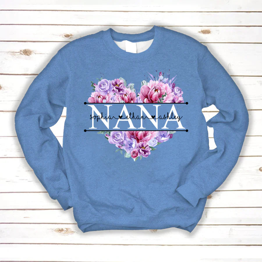 Pink Purple Flower Mimi And Grandkids CTH01 Sweatshirt