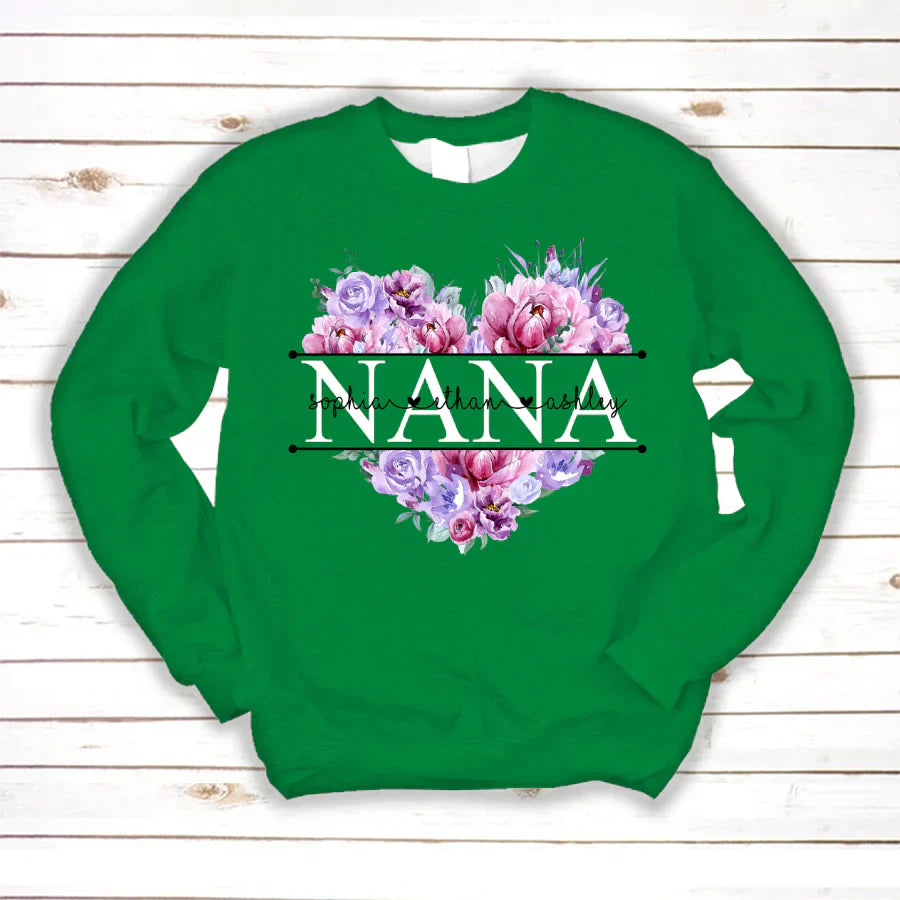 Pink Purple Flower Mimi And Grandkids CTH01 Sweatshirt