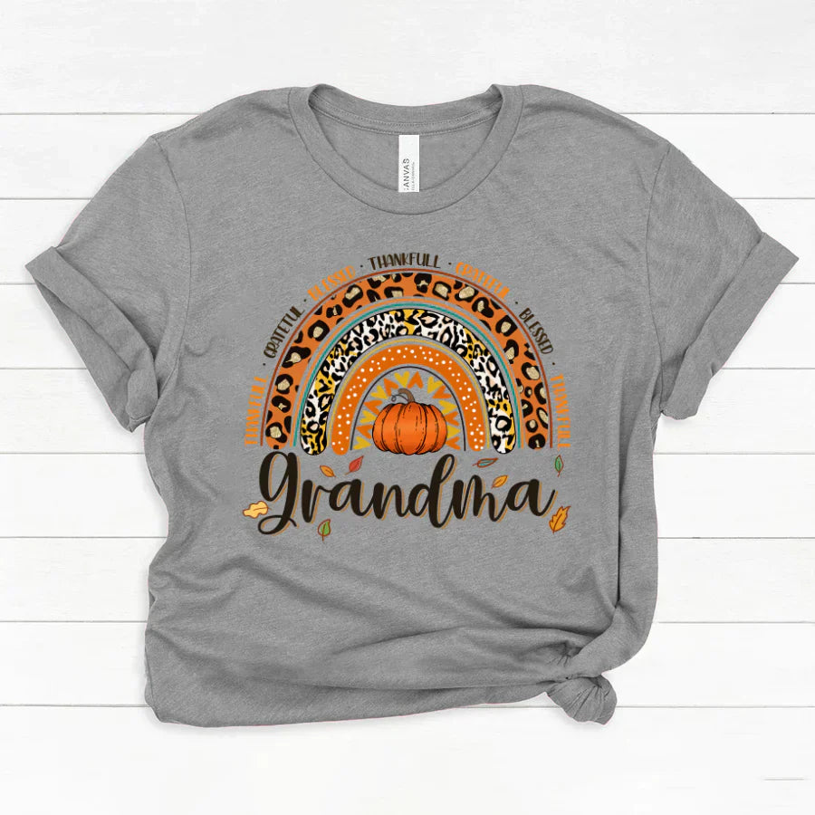 Rainbow Thankfull Grateful Blessed Grandma CTH01 Classic Canvas