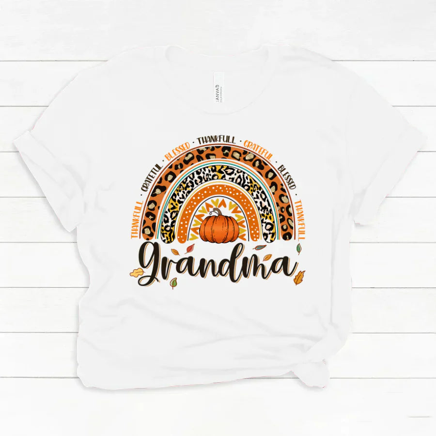 Rainbow Thankfull Grateful Blessed Grandma CTH01 Classic Canvas