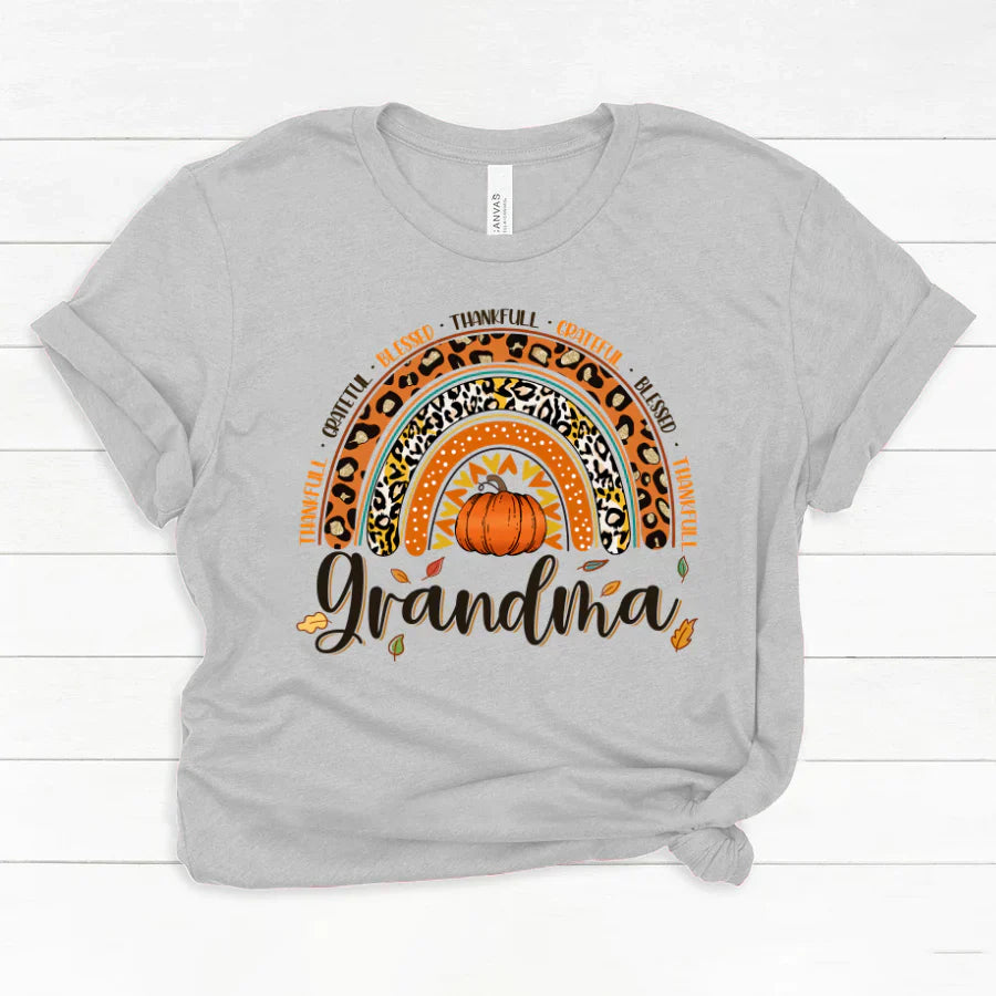 Rainbow Thankfull Grateful Blessed Grandma CTH01 Classic Canvas