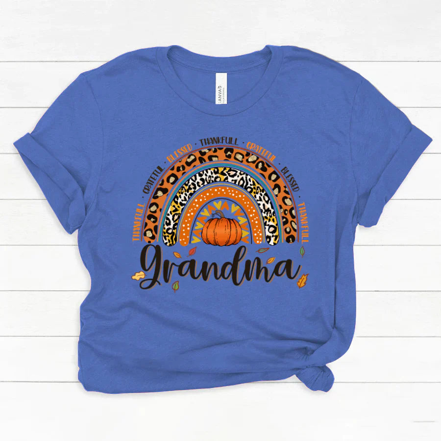 Rainbow Thankfull Grateful Blessed Grandma CTH01 Classic Canvas