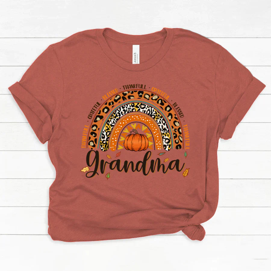 Rainbow Thankfull Grateful Blessed Grandma CTH01 Classic Canvas