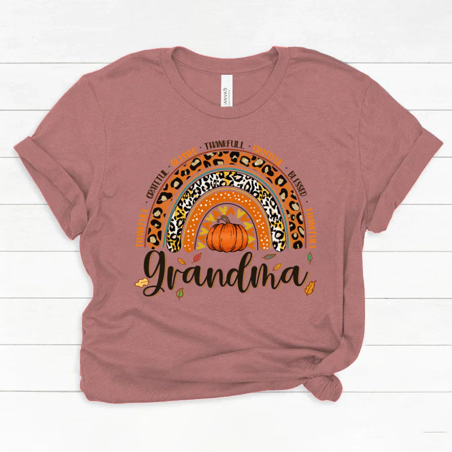 Rainbow Thankfull Grateful Blessed Grandma CTH01 Classic Canvas