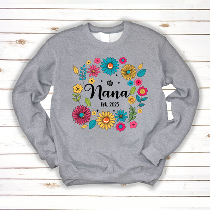 Retro Flower Nana Custom Nana And Est Year Shirt