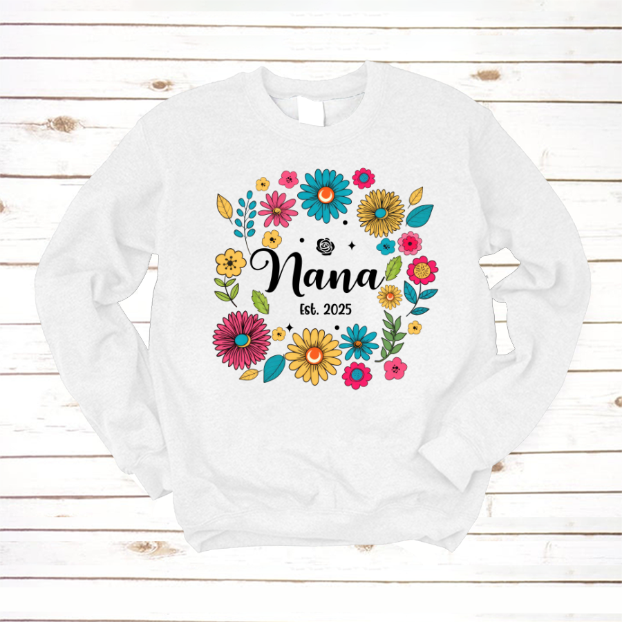 Retro Flower Nana Custom Nana And Est Year Shirt