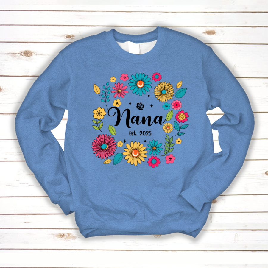 Retro Flower Nana Custom Nana And Est Year Shirt