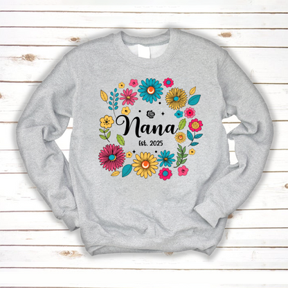 Retro Flower Nana Custom Nana And Est Year Shirt