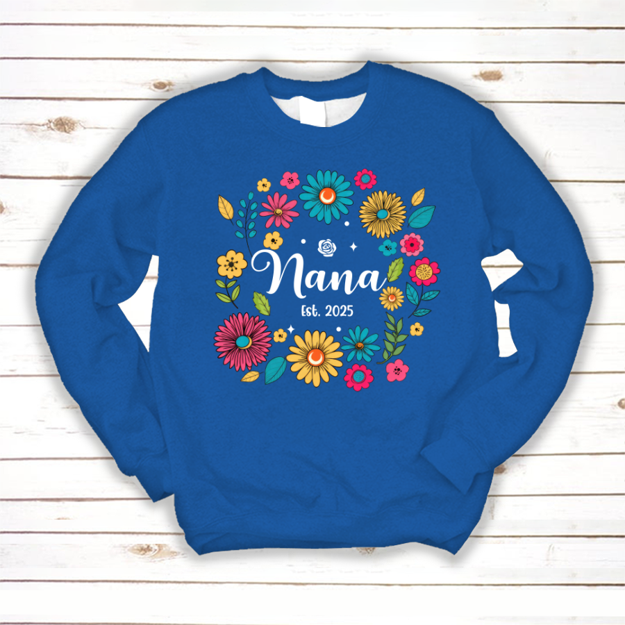 Retro Flower Nana Custom Nana And Est Year Shirt