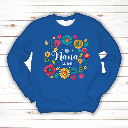 Retro Flower Nana Custom Nana And Est Year Shirt