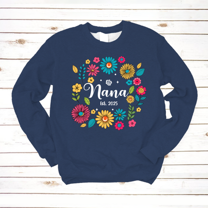 Retro Flower Nana Custom Nana And Est Year Shirt