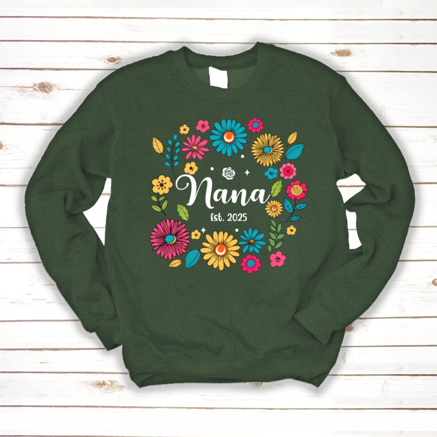 Retro Flower Nana Custom Nana And Est Year Shirt