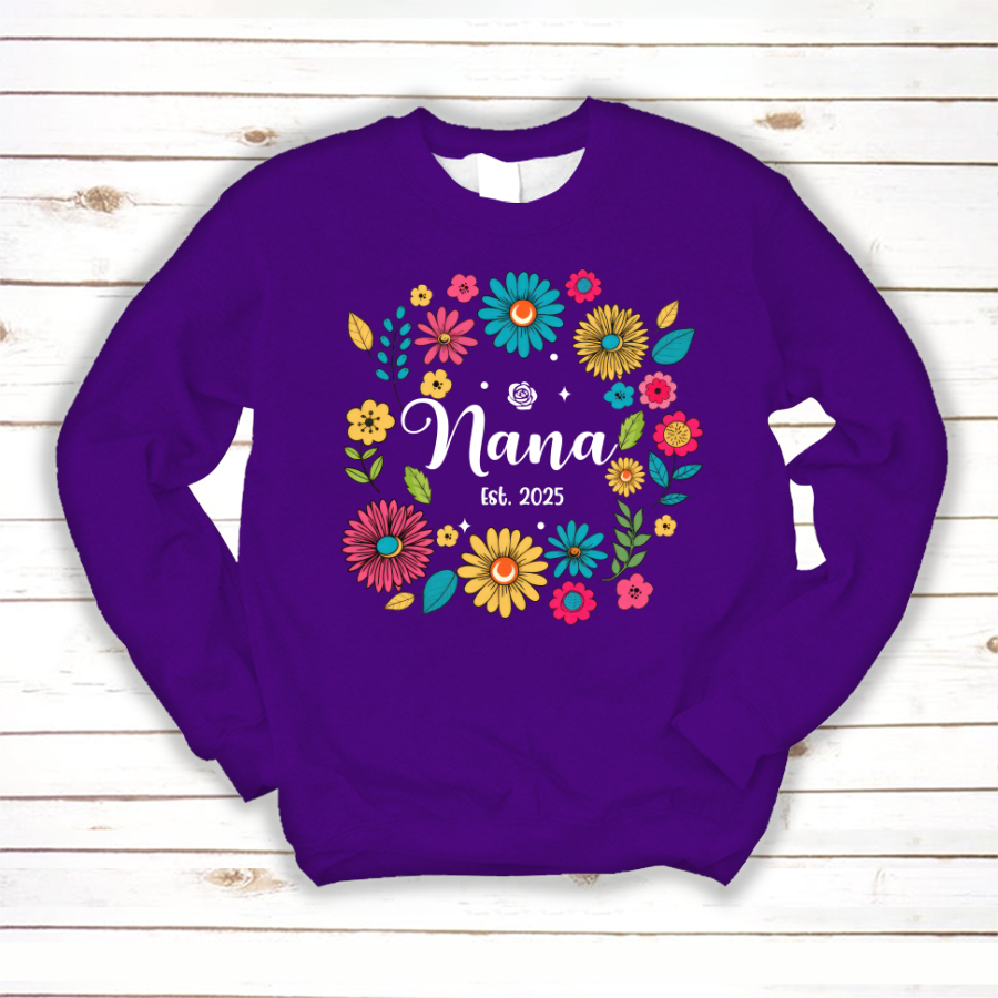 Retro Flower Nana Custom Nana And Est Year Shirt