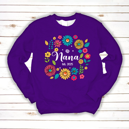 Retro Flower Nana Custom Nana And Est Year Shirt