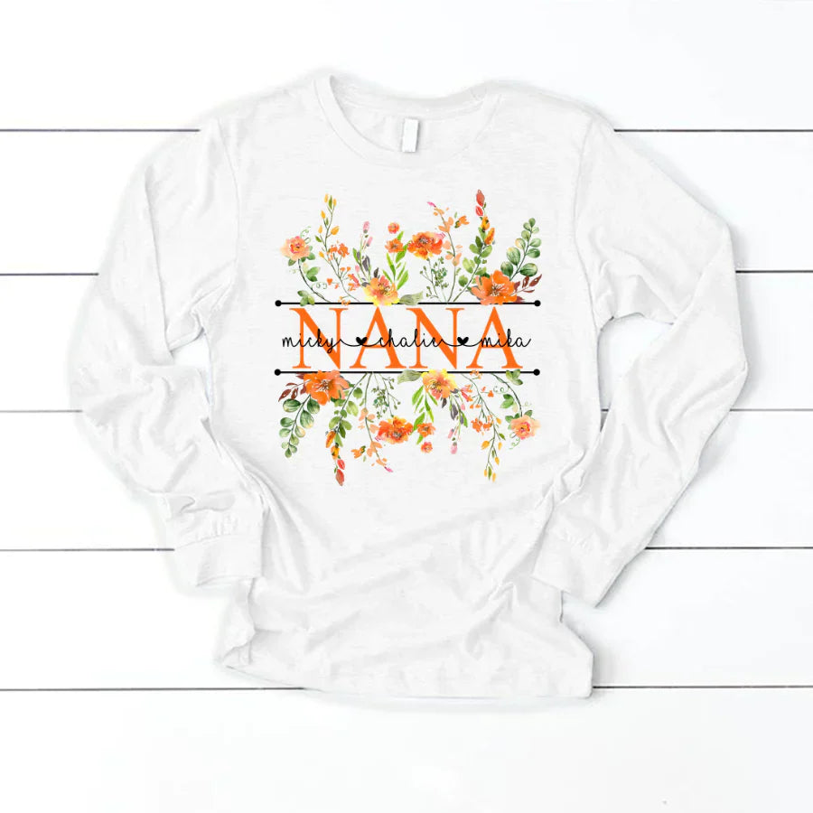 Summer Flowers Nana And Grandkids CTH01 Longsleeve