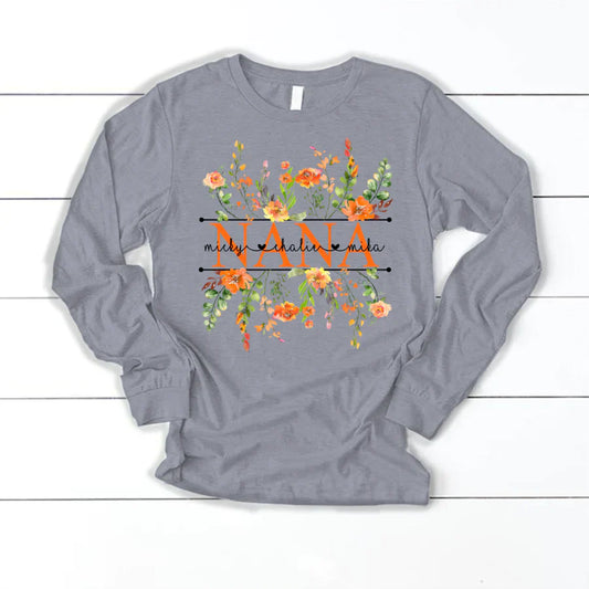 Summer Flowers Nana And Grandkids CTH01 Longsleeve
