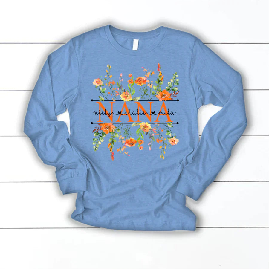 Summer Flowers Nana And Grandkids CTH01 Longsleeve