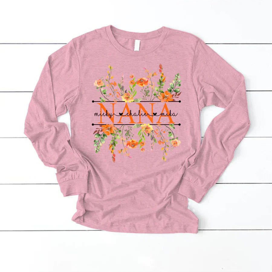 Summer Flowers Nana And Grandkids CTH01 Longsleeve