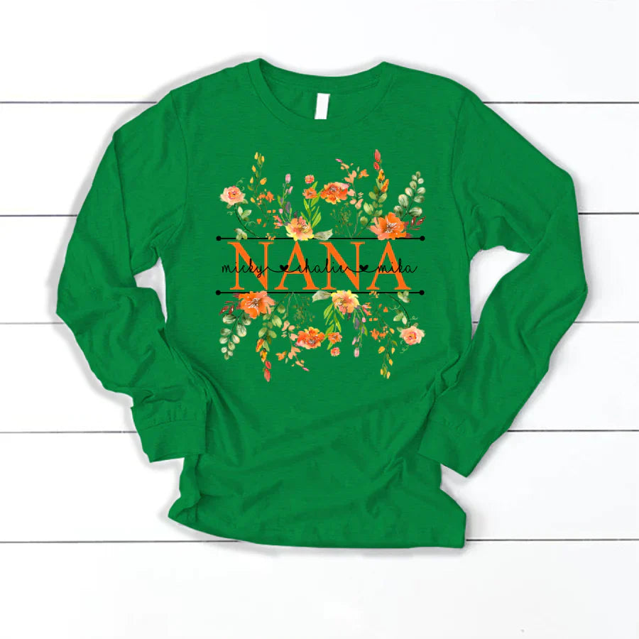 Summer Flowers Nana And Grandkids CTH01 Longsleeve