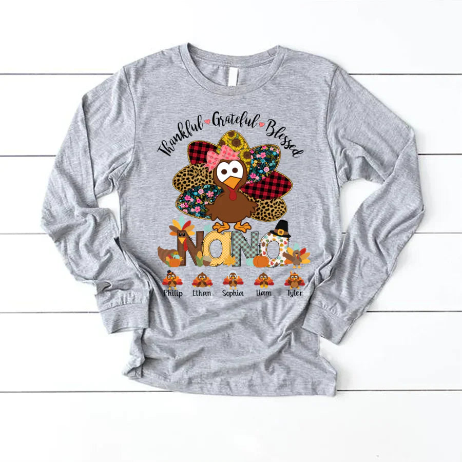 Thankful Greatful Blessed Nana Turkey 2022 Longsleeve